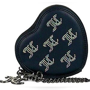 Juicy Couture Taking the Lead Heart Full-Zip Black Wallet